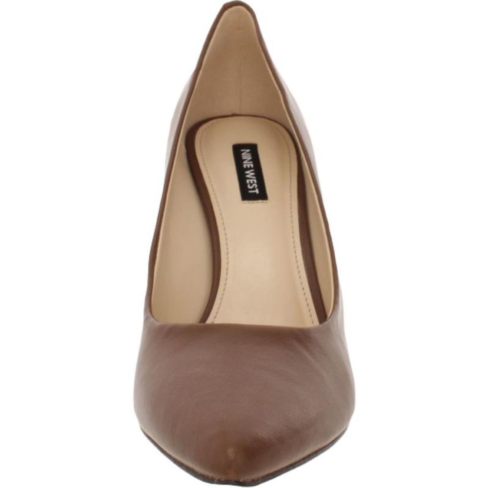Nine West Womens Flax Brown Leather Pumps Evening Dress Heels Shoes NWT - Picture 3 of 3